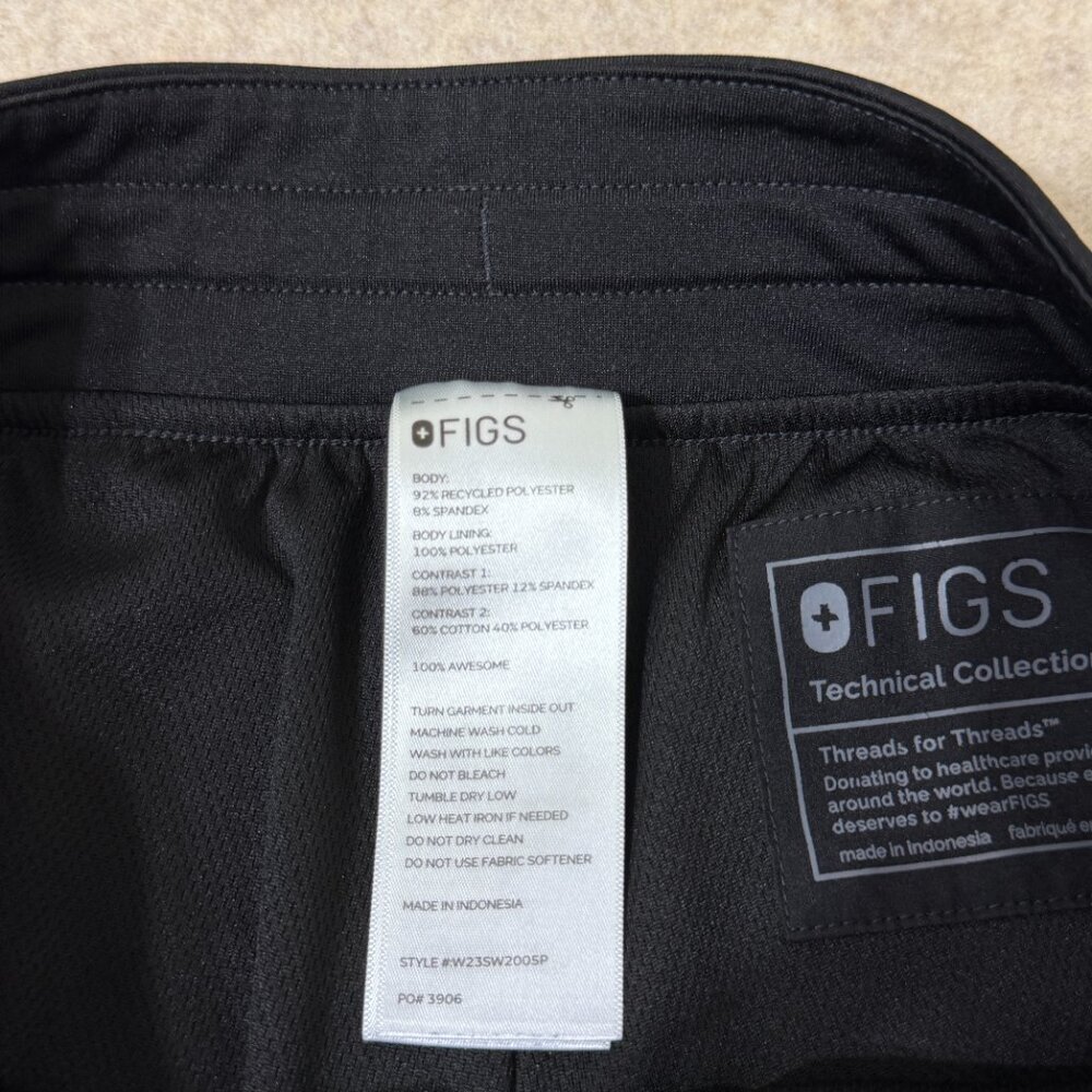 FIGS Black Jogger Scrub Pants XS Technical Collection Medical Nurse - Picture 15 of 16